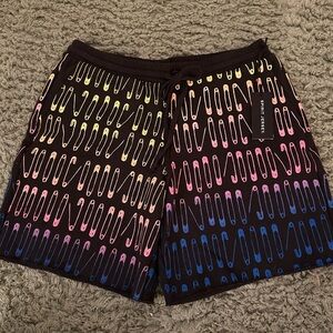 NWT SPIRIT JERSEY SWEATSHIRT NEON SAFETY PIN SHORTS SIZE XS Unisex